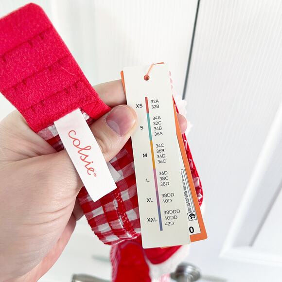 Colsie Red Gingham Woven Bralette - Picture 8 of 9